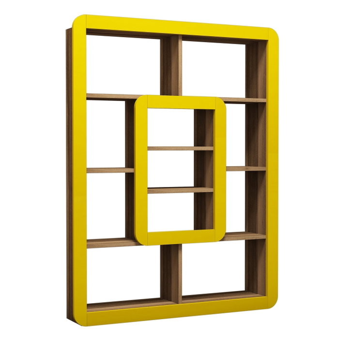 Hanah Home Orkide Estantería Nogal y Amarillo Hanah Home Orkide Estantería Nogal y Amarillo